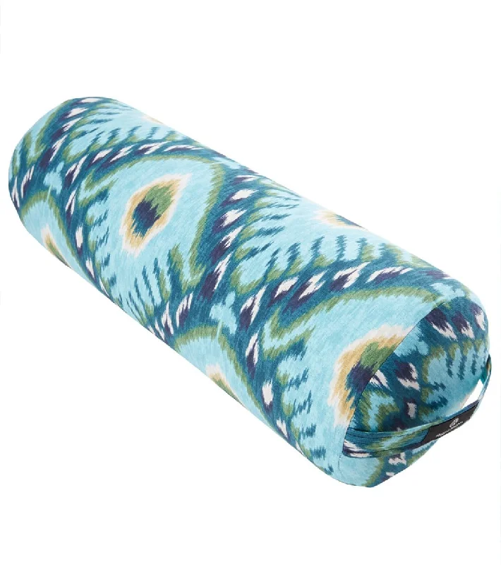 Hugger Mugger Round Printed Yoga Bolster Indigo Ikat