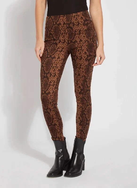 Jacquard Laura Legging in Bronze Snake