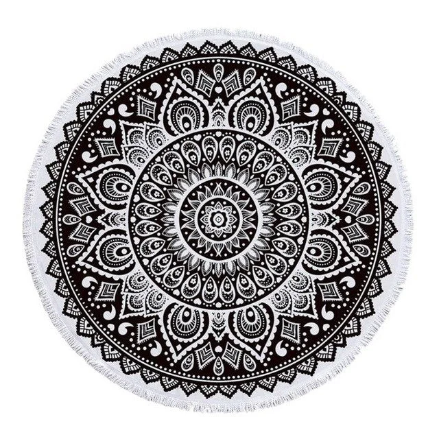 Mandala Fringe Beach Towel Yoga Mat