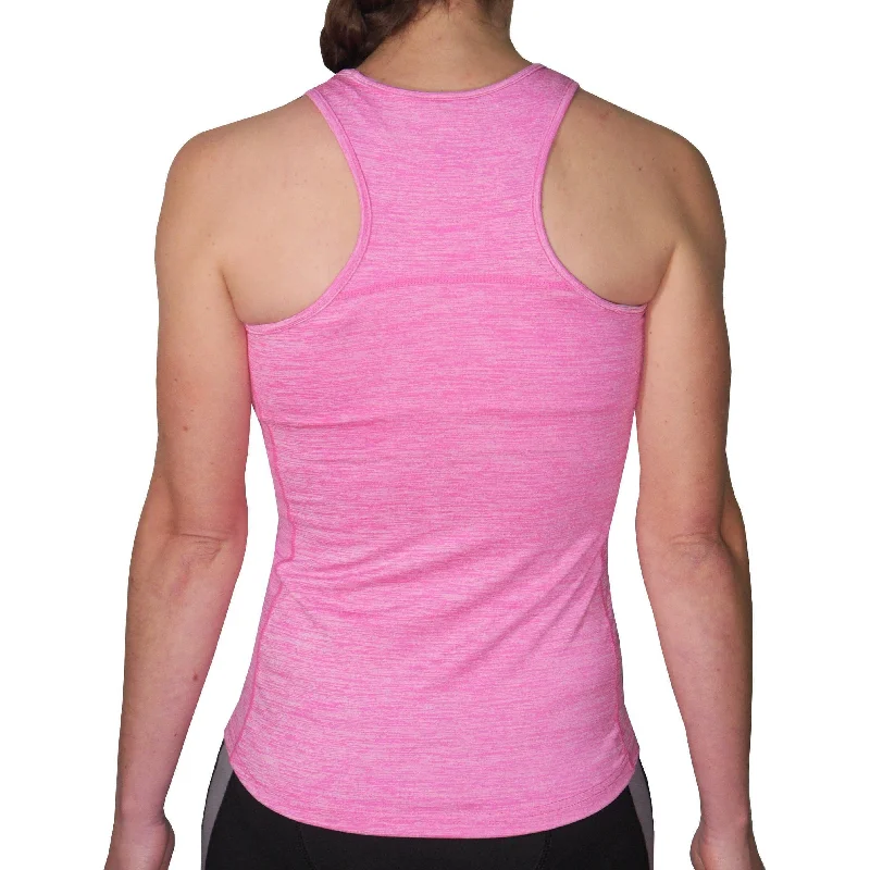 More Mile Heather Girls Training Vest Tank Top - Pink