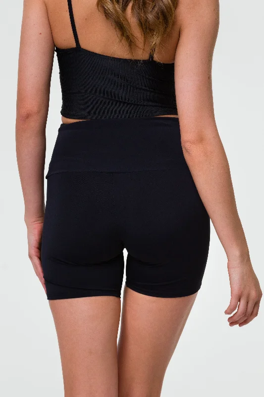 ONZIE // HIGH RISE MINI BIKER SHORT - BLACK