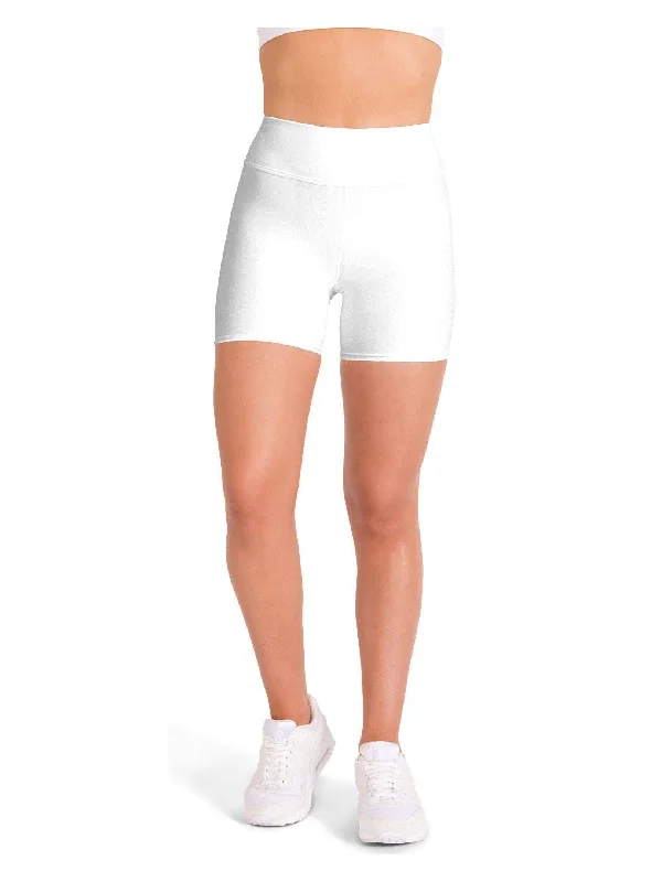 Solid White Yoga Shorts