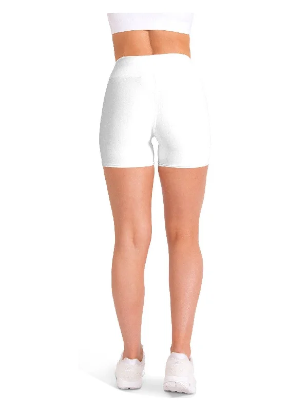 Solid White Yoga Shorts