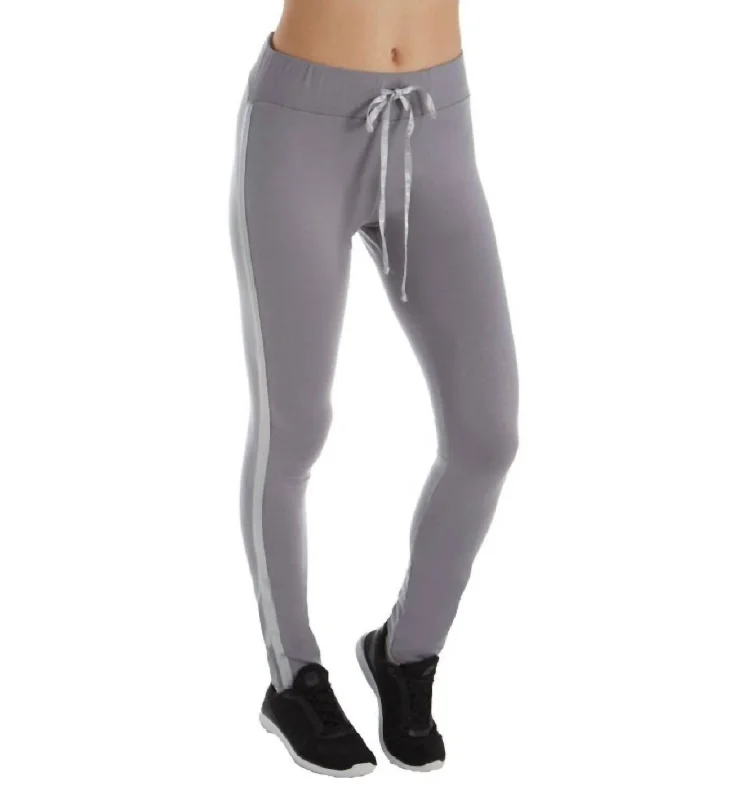 Tatum French Terry Legging Rib Waistband In Dark Silver