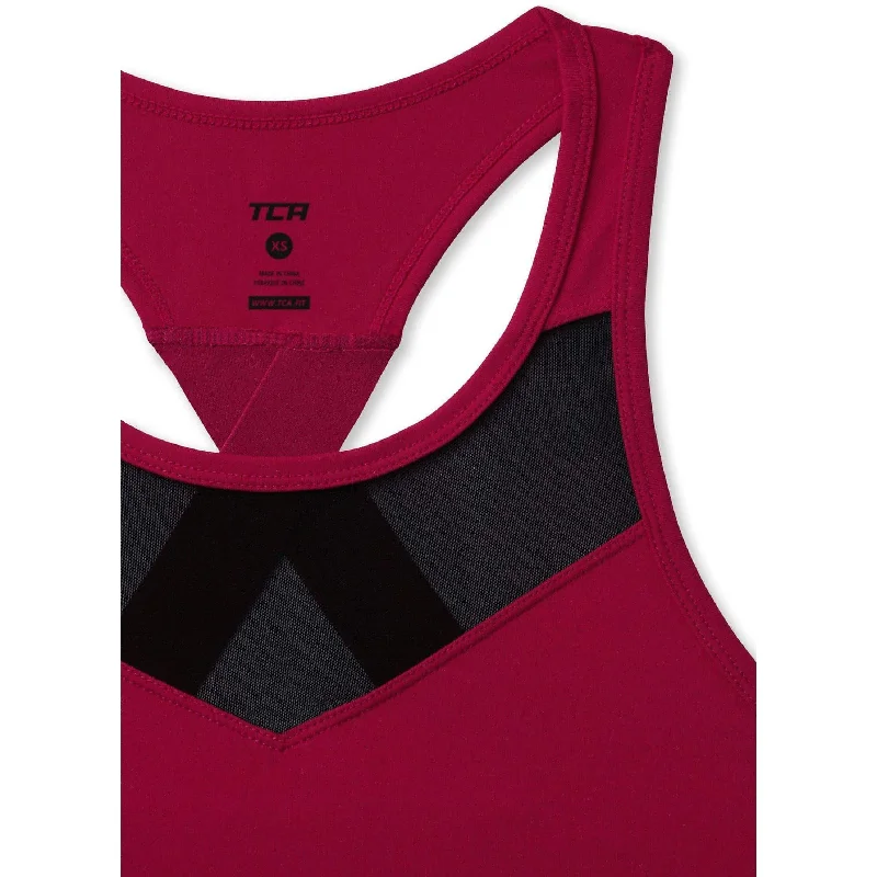 TCA MeshLuxe Womens Running Vest - Pink