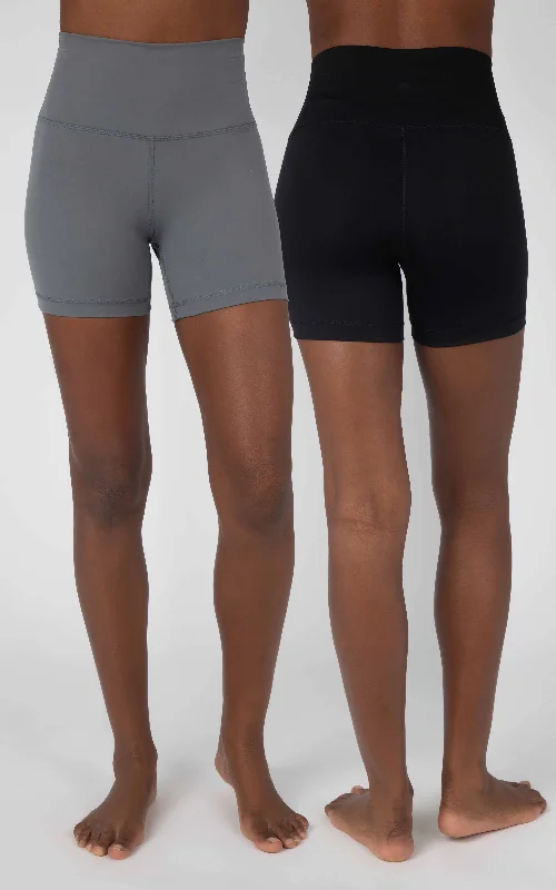 2 Pack Lux Elastic Free High Waist 5"" Biker Short