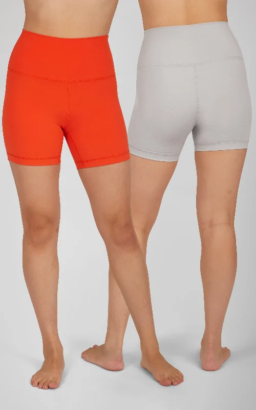 2 Pack Lux Elastic Free High Waist 5"" Biker Short