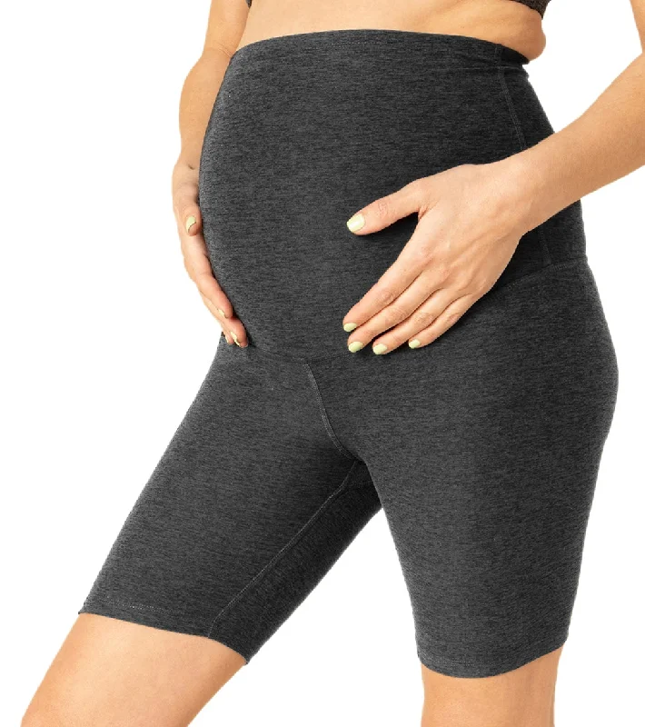 Beyond Yoga Spacedye Love the Bump Maternity Biker Shorts Black Charcoal