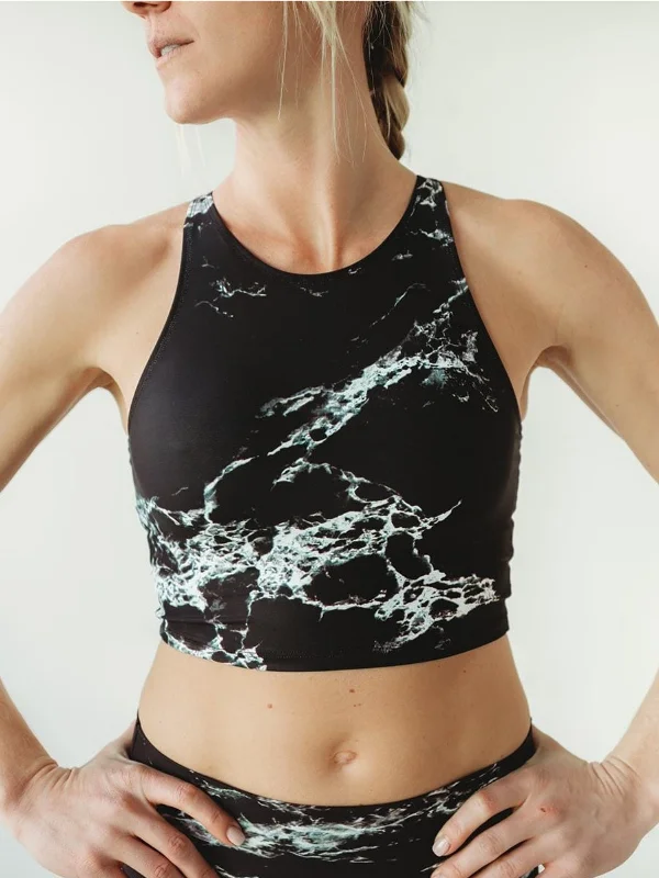 Black Marble Crop Top