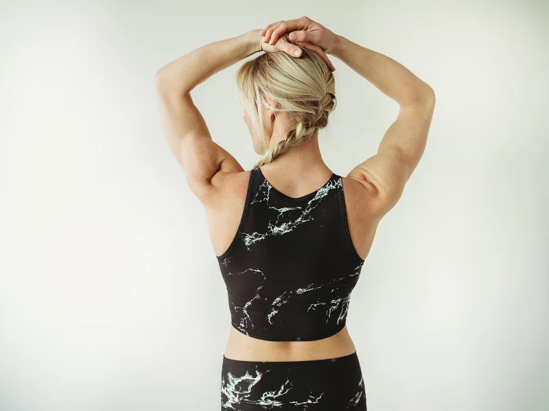 Black Marble Crop Top