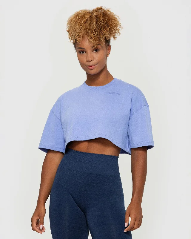 Comfort Oversized Cropped Short Sleeve T-Shirt | Violet