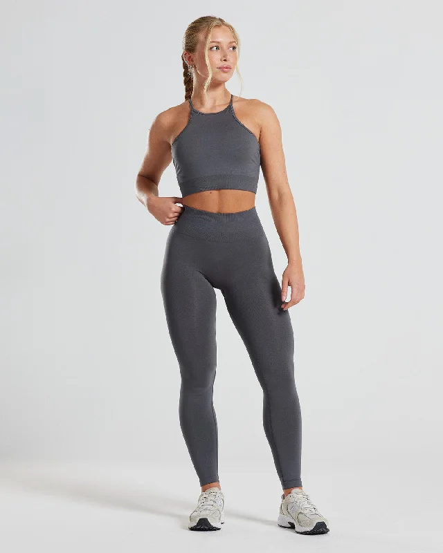 Define Seamless High Neck Bra | Graphite