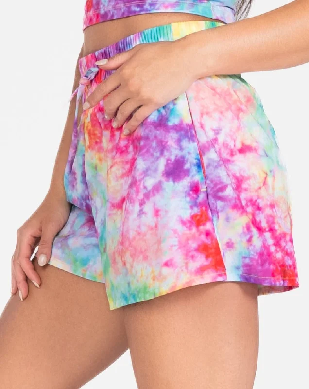 Knock Out Shorts - Rainbow Tie Dye