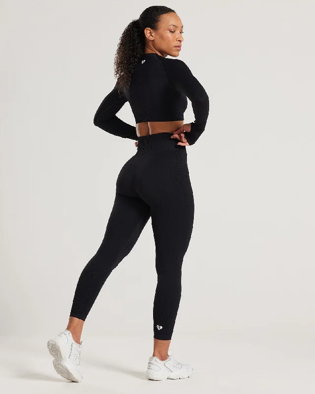 Power Seamless 7/8 Leggings | Black