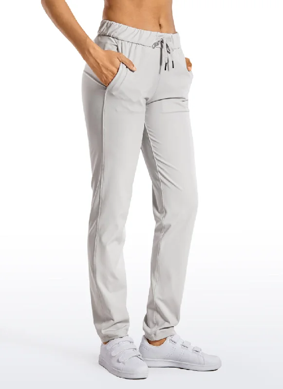 Stretch Drawstring Long Pants with Pockets 31''