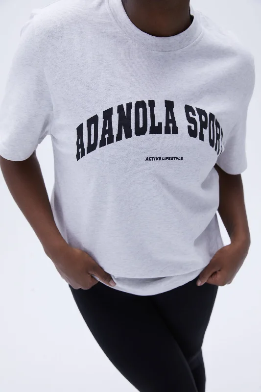 Adanola Sport Short Sleeve Oversized T-shirt - Grey Melange