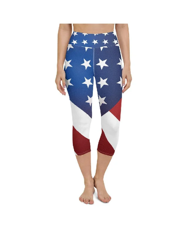 American Flag Yoga Capris