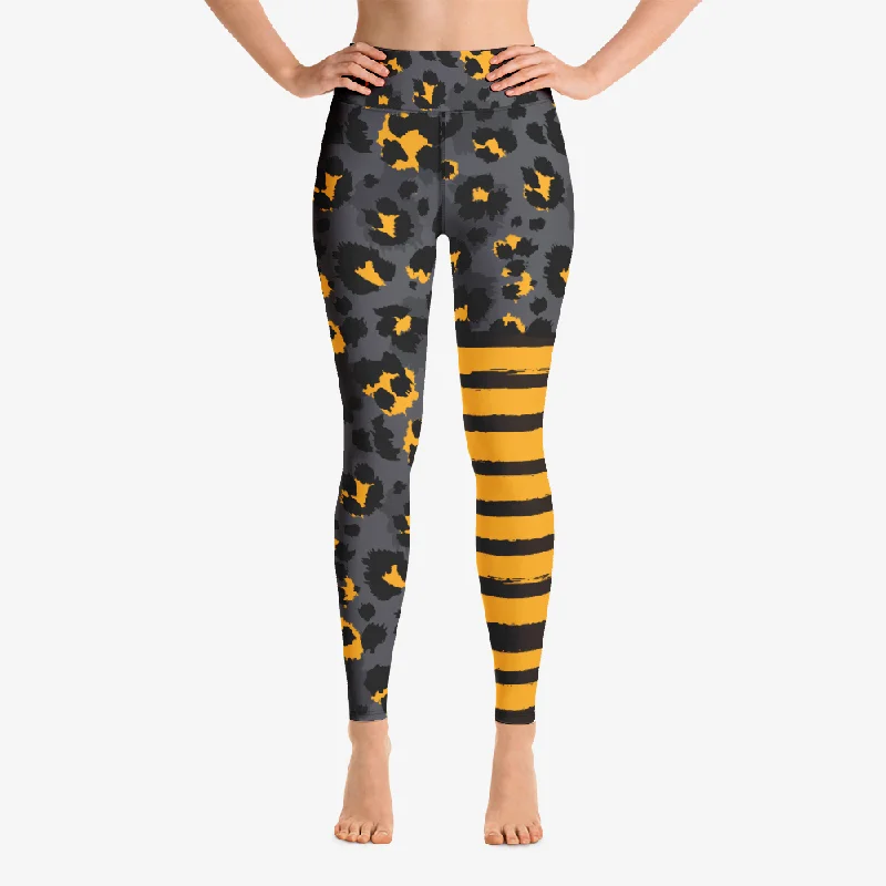 Animal Printed Leggings ""BeePard"" Yellow/Black/Grey