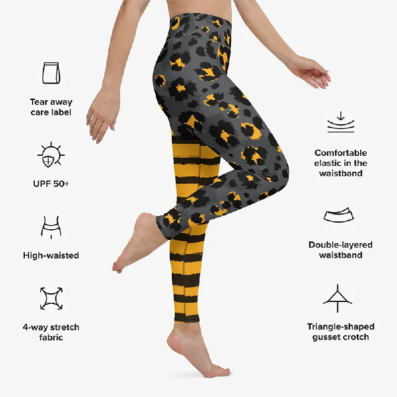 Animal Printed Leggings ""BeePard"" Yellow/Black/Grey