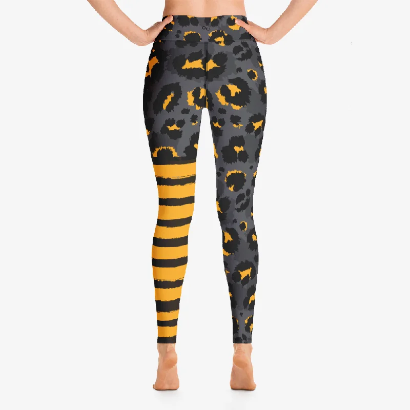 Animal Printed Leggings ""BeePard"" Yellow/Black/Grey