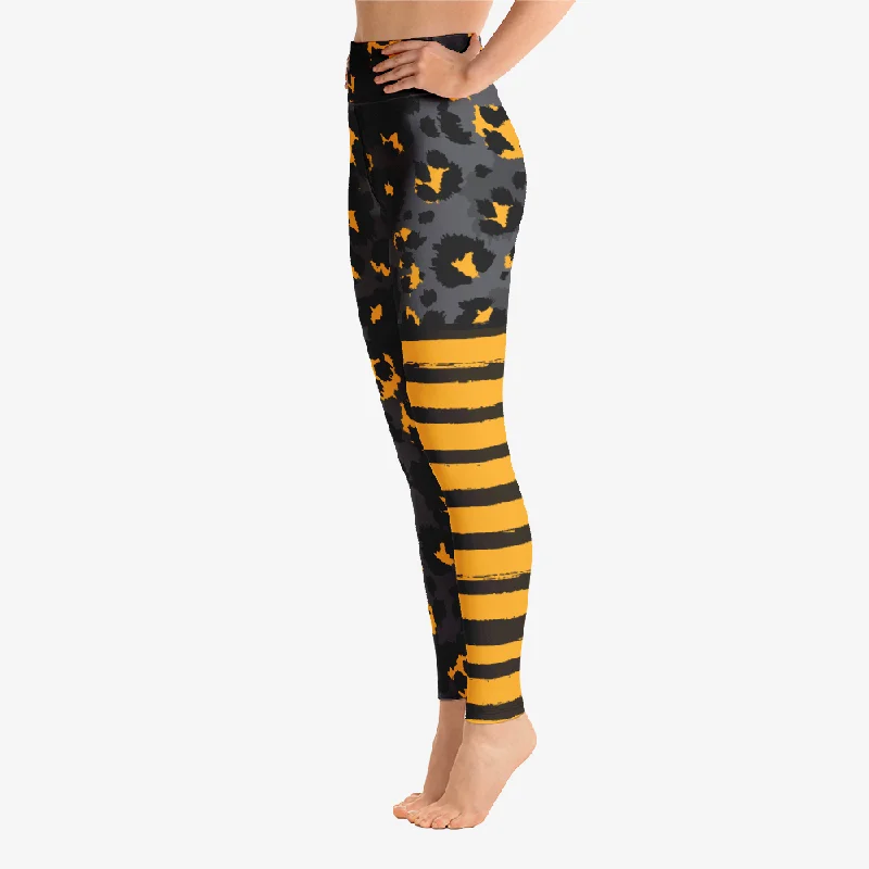 Animal Printed Leggings ""BeePard"" Yellow/Black/Grey