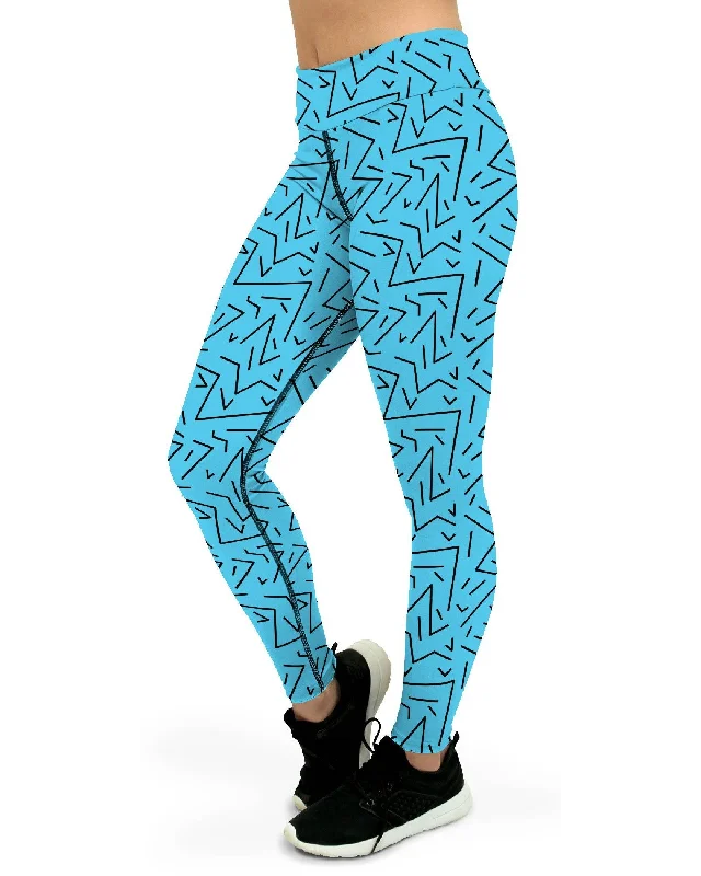 Aqua Black Line Yoga Pants