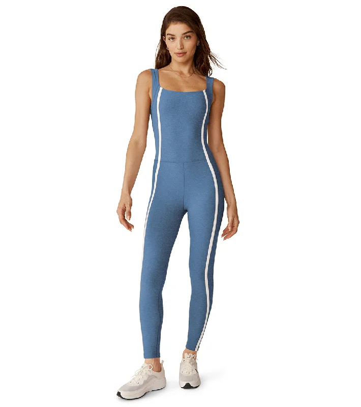 Beyond Yoga Spacedye New Moves Midi Jumpsuit Sky Blue Heather/Cloud White