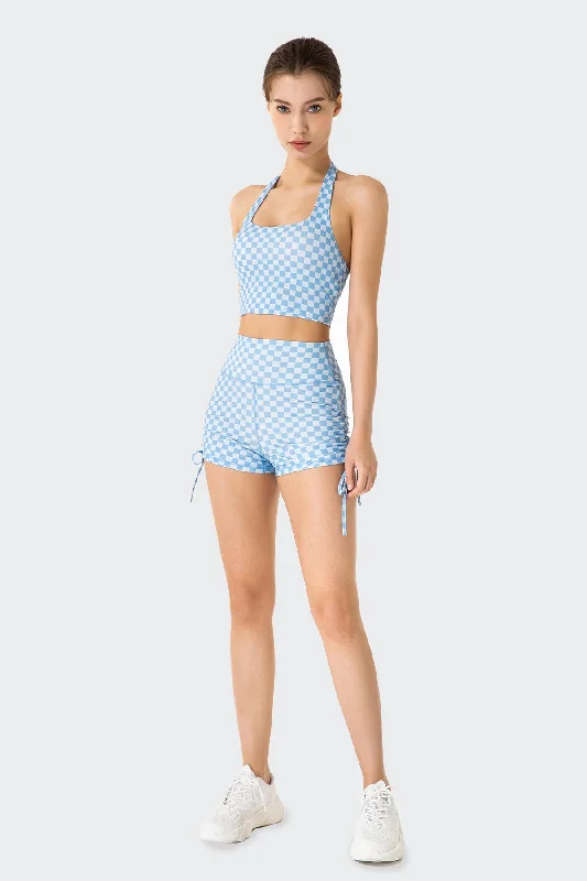 GRID GIRL Cami Bra & Side Drawstring Shorts Sets