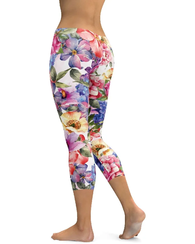 Colorful Floral Capris