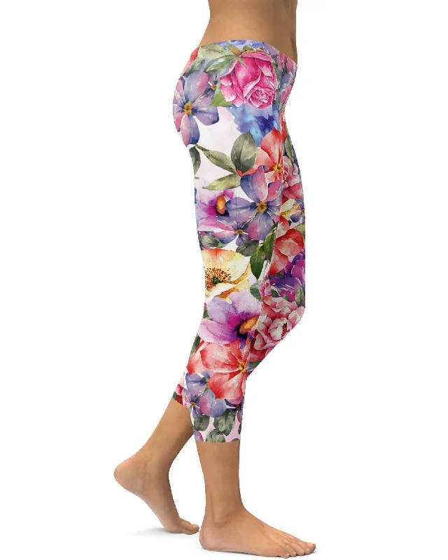 Colorful Floral Capris