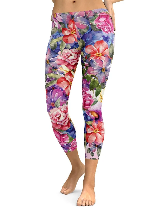 Colorful Floral Capris