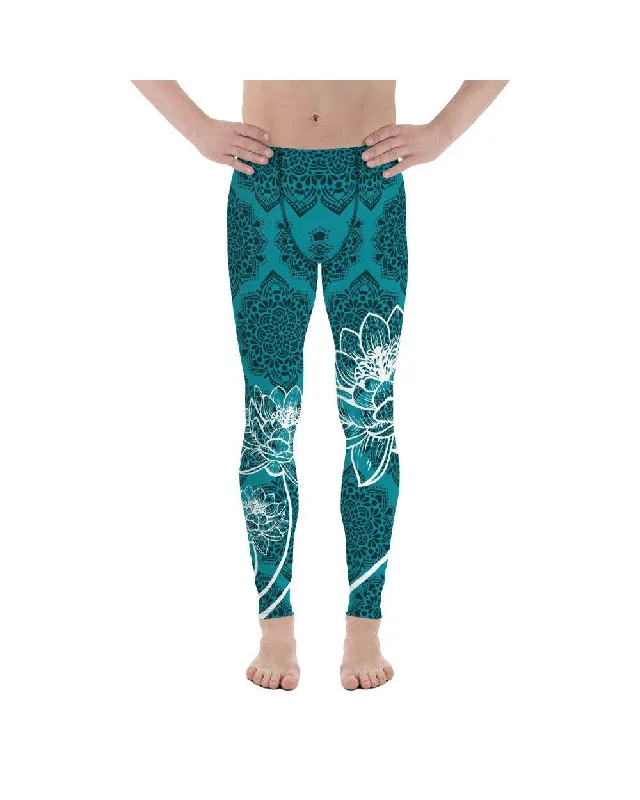 Cyan Blue Lotus Meggings