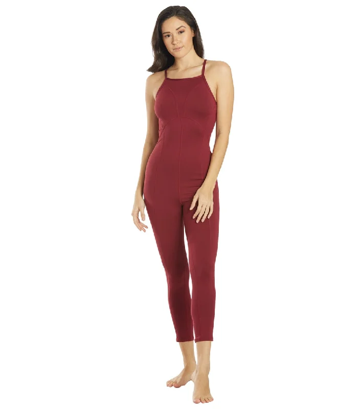 Free People Ashford Side to Side Performance Jumpsuit  Mulberry Pie