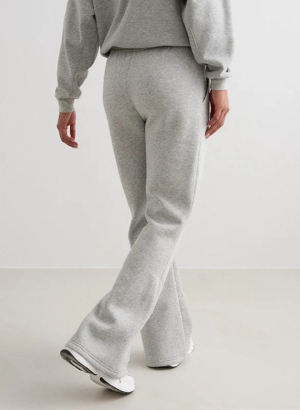 Grey Melange Flare Sweatpants