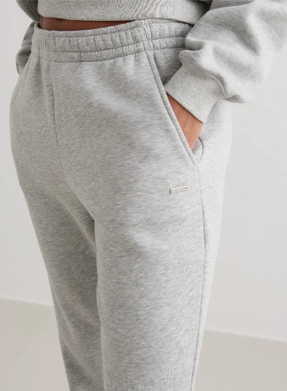 Grey Melange Flare Sweatpants