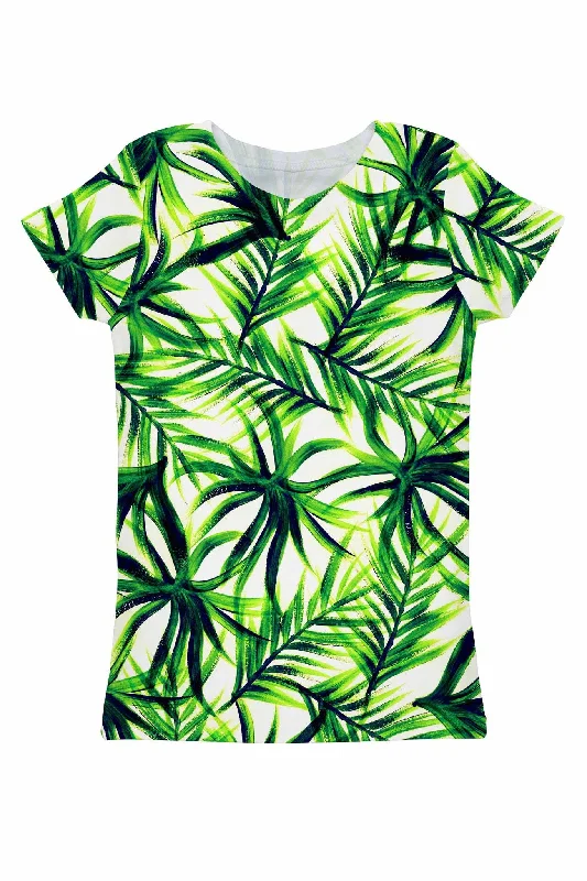 Island Life Zoe Green Floral Print Designer Eco Tee - Women