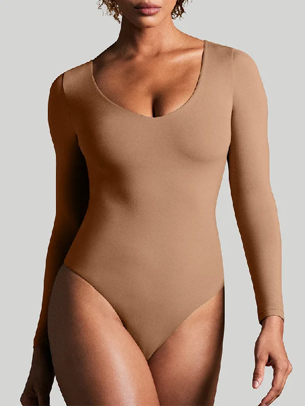 IUGA ButterLab™ Long Sleeve V Neck Bodysuits for Women