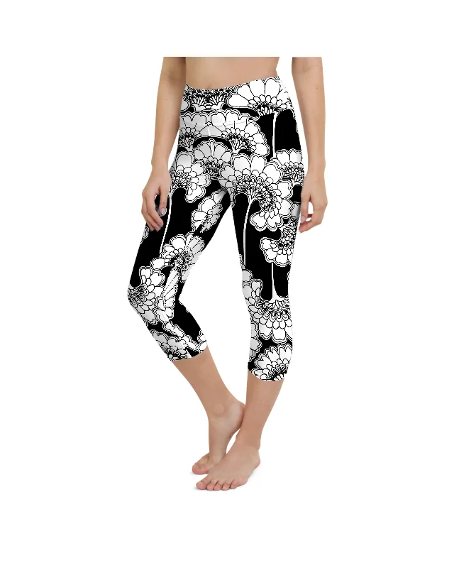 Japanese Floral Yoga Capris