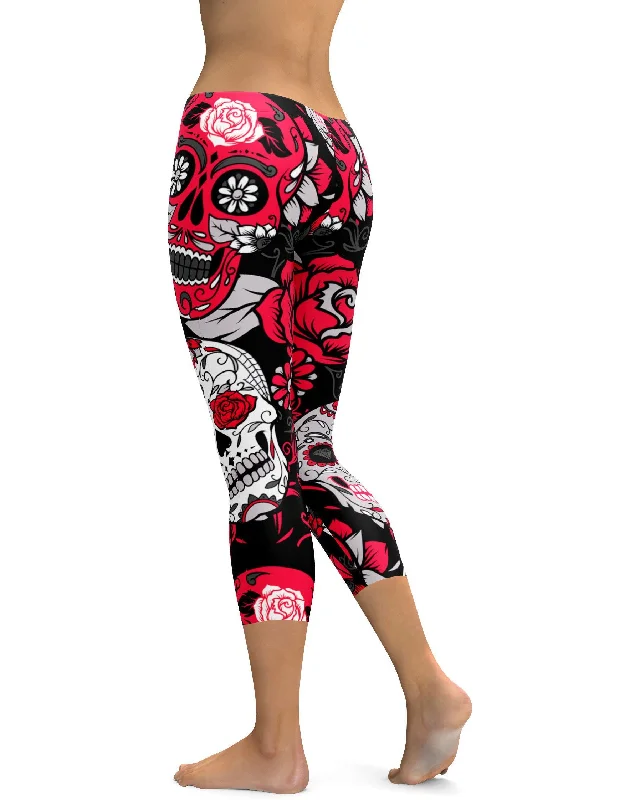 Pink Sugar Skull Capris