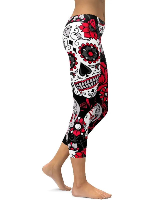 Pink Sugar Skull Capris