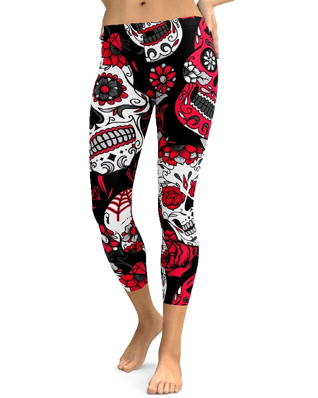 Pink Sugar Skull Capris