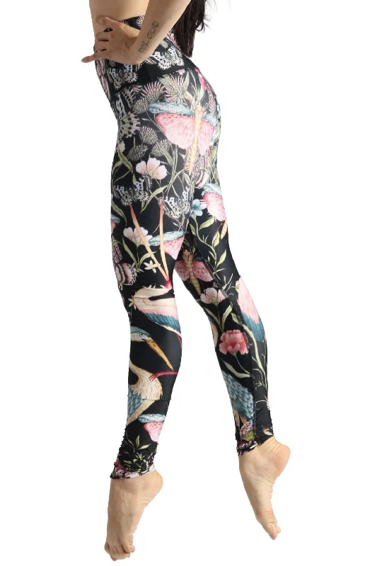 Pretty in Black Printed Yoga Legging