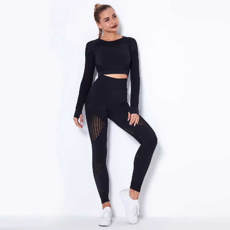 Seamless Knitted Absorbent Yoga Long-Sleeved Suit Yoga Wear