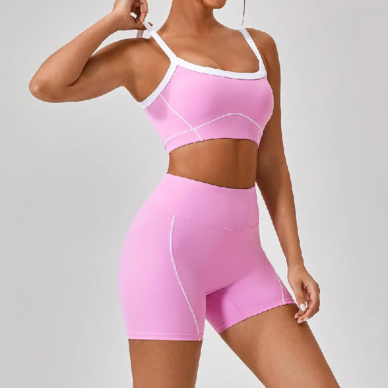 Strap  color matching yoga suit 3colors