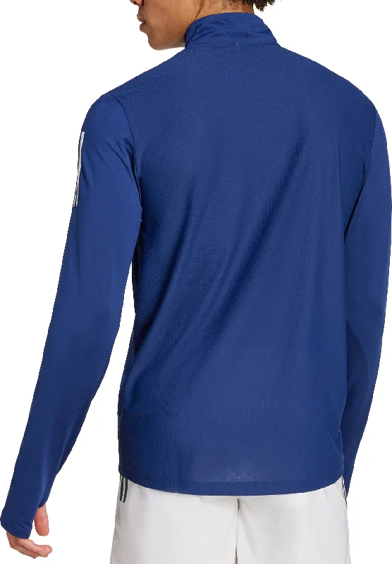 adidas Own The Run Half Zip Long Sleeve Mens Running Top - Blue