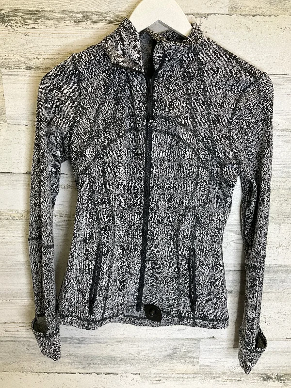 Athletic Jacket By Lululemon In Black & White, Size: 6