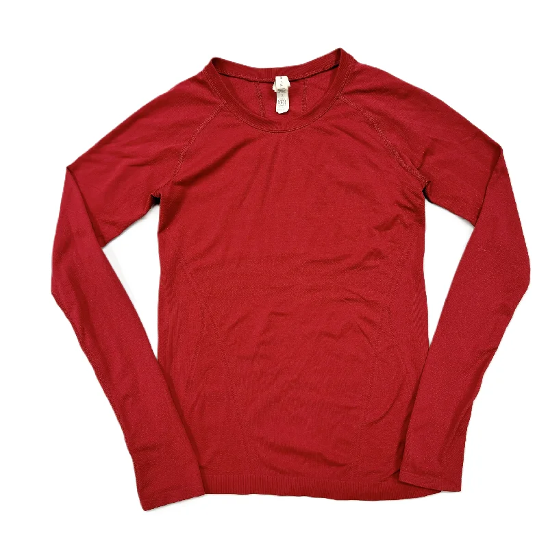 Athletic Top Long Sleeve Collar By Athleta In Red, Size: Xs