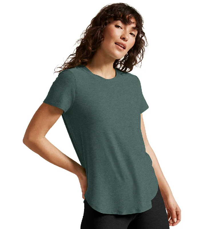 Beyond Yoga Featherweight Spacedye On the Down Low Yoga Tee Storm Heather