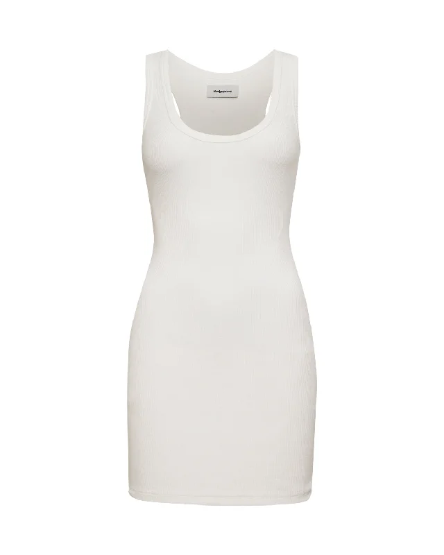 Demi Ribbed Dress - White