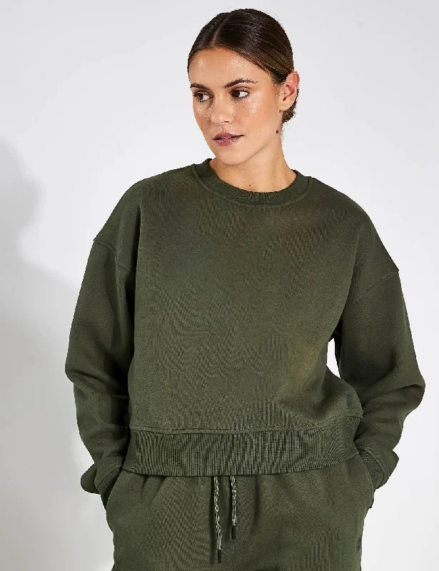 Becca Cropped Sweater - Olivine